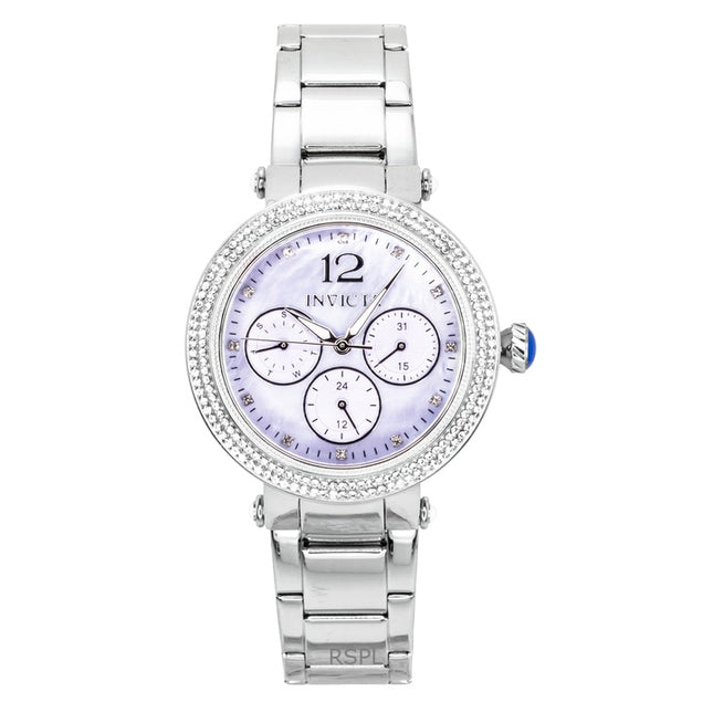 Invicta Bolt Stainless Steel Crystal Light Purple Dial Quartz 49814 100M Women's Watch