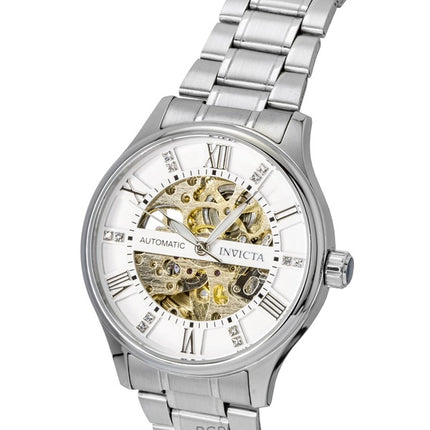 Invicta Objet D Art Stainless Steel Silver Skeleton Dial Automatic 69117 Men's Watch