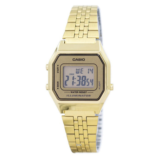 Casio Digital Quartz Stainless Steel Illuminator LA680WGA-9DF LA680WGA-9 Womens Watch