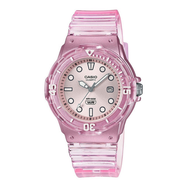 Casio POP Analog Resin Strap Silver Dial Translucent Quartz LRW-200HS-4EV 100M Women's Watch