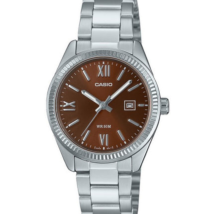Casio Standard Analog Stainless Steel Brown Dial Quartz LTP-1302DD-5AV Women's Watch