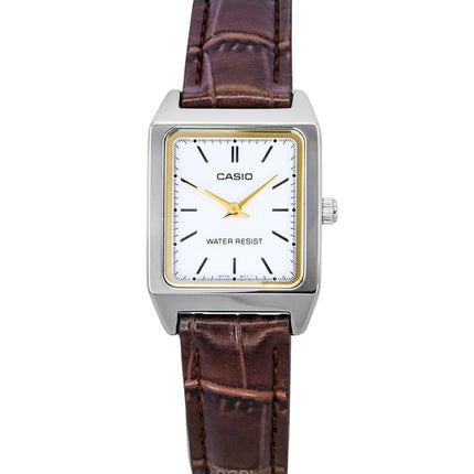 Casio Standard Analog Leather Strap White Dial Quartz LTP-V007L-7E2 Womens Watch