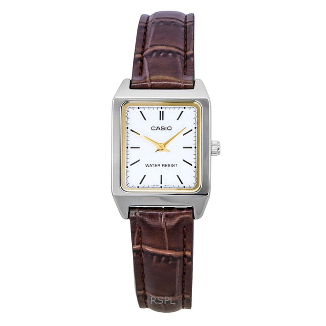 Casio Standard Analog Leather Strap White Dial Quartz LTP-V007L-7E2 Womens Watch