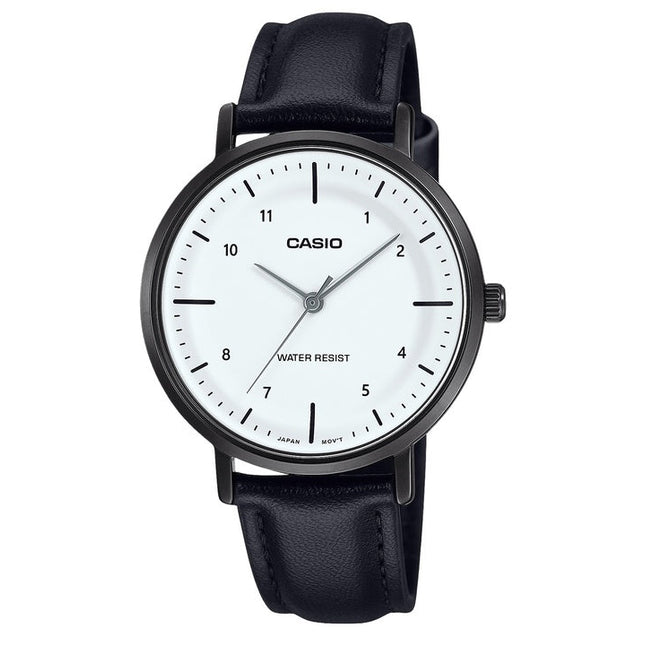 Casio Standard Analog Leather Strap White Dial Quartz LTP-VT03BL-7B Women's Watch