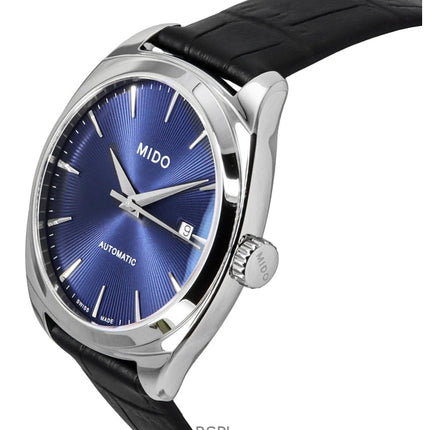 Mido Belluna Royal Gent Black Leather Strap Blue Dial Automatic M024.507.16.041.00 Men's Watch