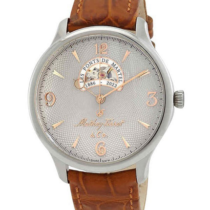 Mathey-Tissot Edmond Limited Edition Leather Strap Open Heart Silver Dial Automatic MC1886CIA Men's Watch
