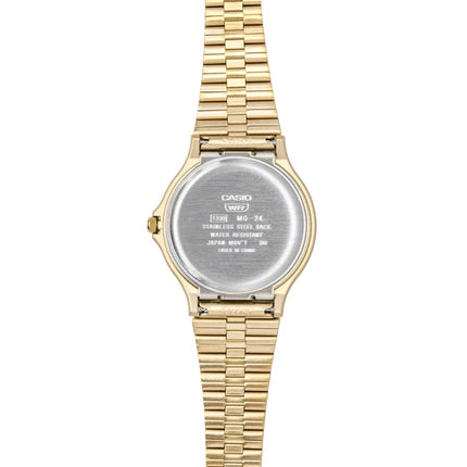 Casio Analog Gold Tone Stainless Steel Bracelet Black Dial Quartz MQ-24GA-1A Unisex Watch