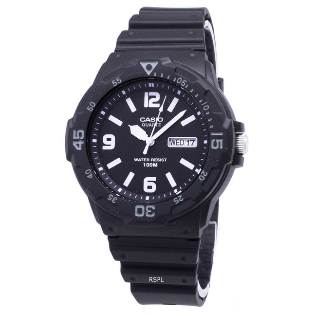 Casio Quartz Analog 100M Black Resin Strap MRW-200H-1B2VDF MRW-200H-1B2V Mens Watch