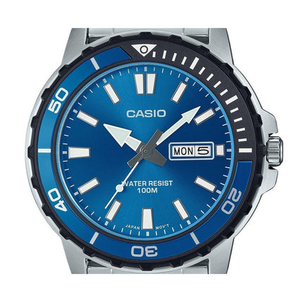 Casio Standard Analog Stainless Steel Blue Dial Quartz MTD-125D-2A1V 100M Men's Watch