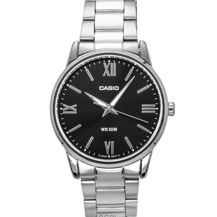 Casio Analog Stainless Steel Black Dial Quartz MTP-1303DD-1AV Men's Watch
