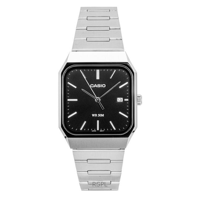 Casio Standard Analog Stainless Steel Black Dial Quartz MTP-B185D-1AV Men's Watch