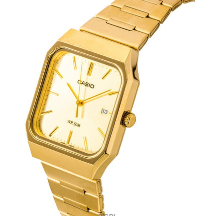 Casio Standard Analog Stainless Steel Gold Dial Quartz MTP-B185G-9AV Men's Watch