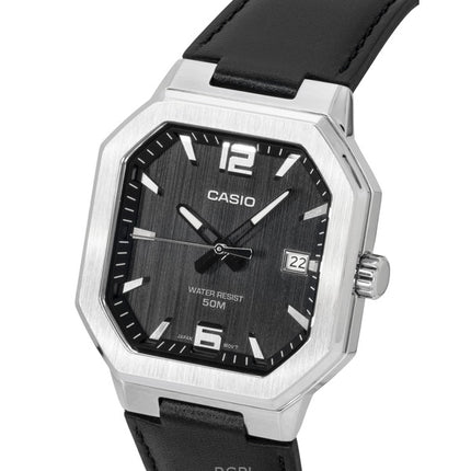 Casio Analog Leather Strap Black Dial Quartz MTP-B195L-1AV Men's Watch