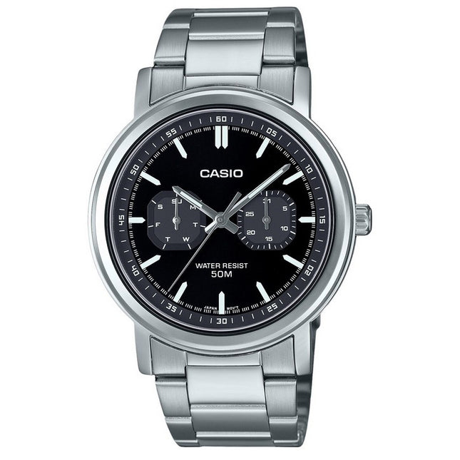 Casio Standard Analog Stainless Steel Black Dial Quartz MTP-E335D-1EV Men's Watch