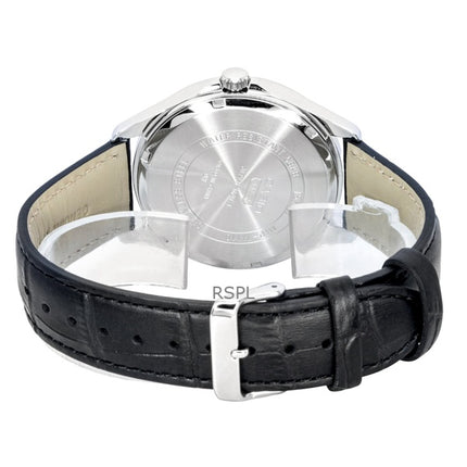 Casio Standard Analog Moon Phase Leather Strap Black Dial Quartz MTP-M110L-1AV Men's Watch