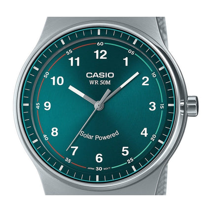 Casio Standard Analog Stainless Steel Green Dial Solar MTP-RS105M-3BV Men's Watch