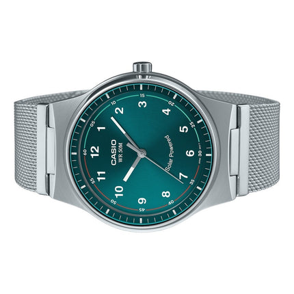 Casio Standard Analog Stainless Steel Green Dial Solar MTP-RS105M-3BV Men's Watch