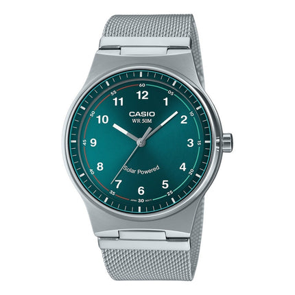 Casio Standard Analog Stainless Steel Green Dial Solar MTP-RS105M-3BV Men's Watch
