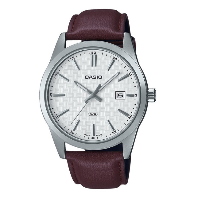 Casio Standard Analog Leather Strap White Dial Quartz MTP-VD03L-5A Men's Watch