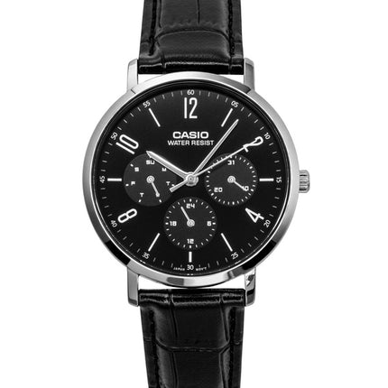 Casio Analog Leather Strap Black Dial Quartz MTP-VT06L-1B Men's Watch