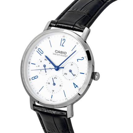 Casio Analog Leather Strap White Dial Quartz MTP-VT06L-7B Men's Watch