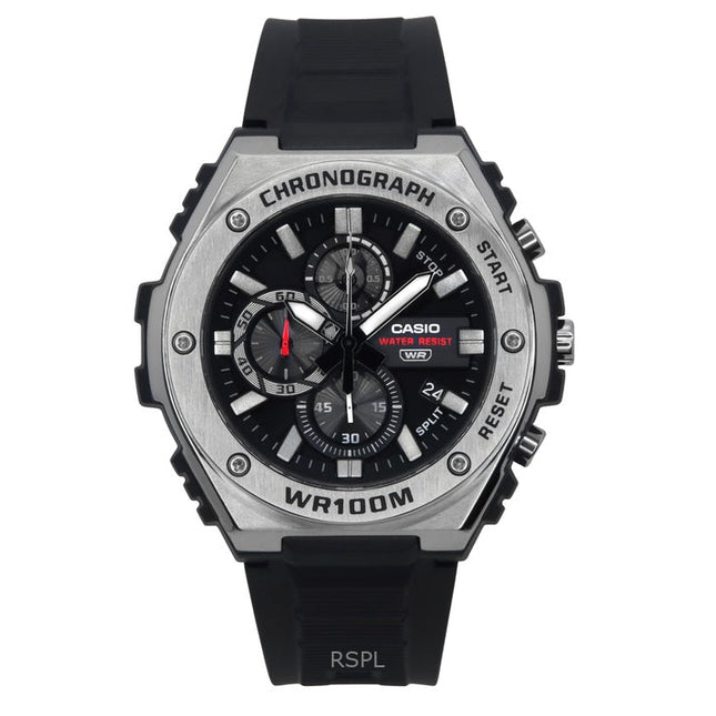 Casio Standard Analog Chronograph Resin Strap Black Dial Quartz MWA-300H-1AV 100M Men's Watch