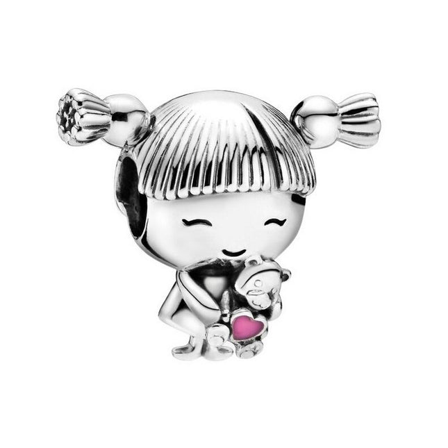 Pandora Little Girl Charm With Pink Enamel 798016EN160 For Women