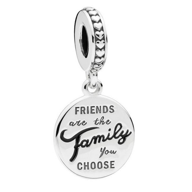 Pandora Friends Are Family Dangle Charm With Black Enamel 798124EN16 For Women