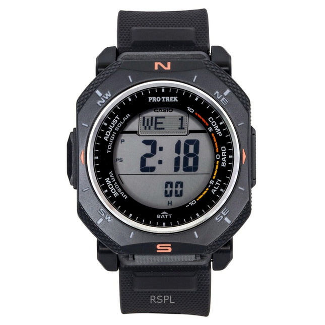 Casio Pro Trek Digital Black Bio-Based Resin Strap Solar PRG-69-1 100M Men's Watch