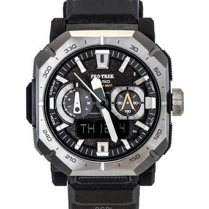 Casio Pro Trek Analog Digital Smartphone Link Black Rubber Strap Black Dial Solar PRW-B1000-1 100M Men's Watch