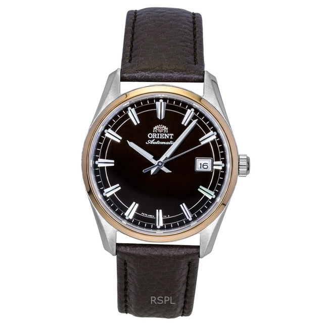 Orient Stretto Leather Strap Brown Dial Automatic RA-AC0R03Y Men's Watch