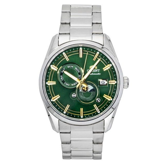 Orient Contemporary Stretto Sun And Moon Phase Green Dial Automatic RA-AK0314E Men's Watch