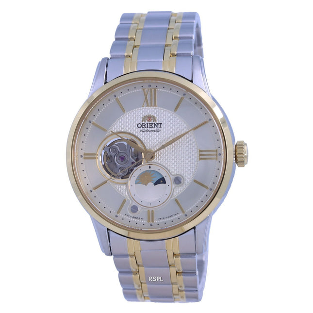 Orient Classic Sun  Moon Open Heart Automatic RA-AS0007S10B Mens Watch