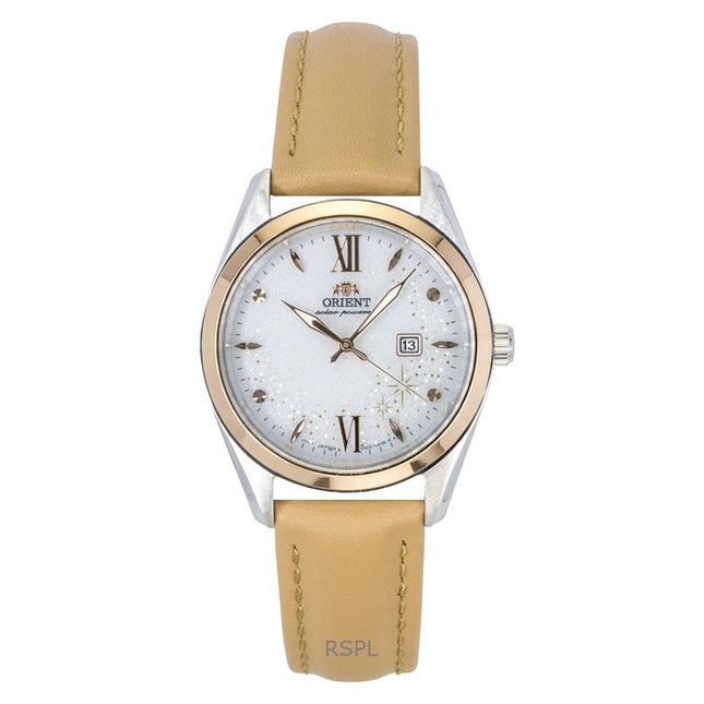 Orient Stretto Leather Strap White Dial Solar RA-WG0604S Men's Watch