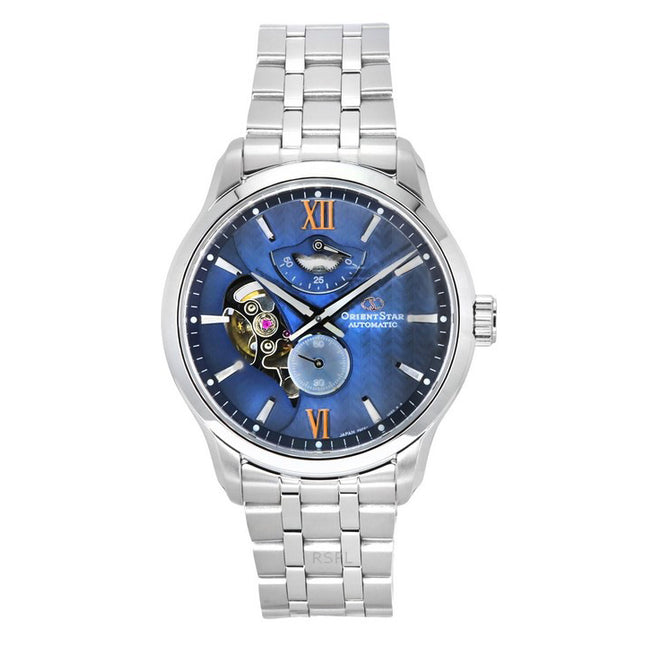 Orient Star Contemporary Stainless Steel Blue Dial Automatic RE-AV0B08L00B 100M Men's Watch
