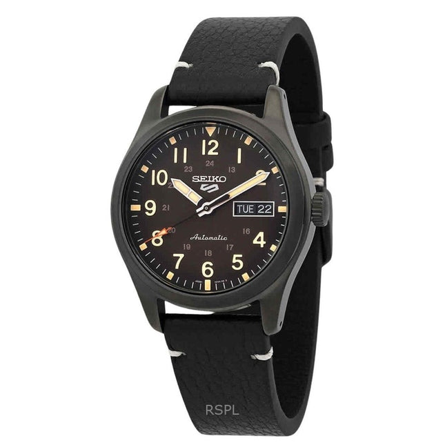Refurbished Seiko 5 Sports Field Collection Leather Strap Brown Dial Automatic SRPG41K1 100M Men's Watch