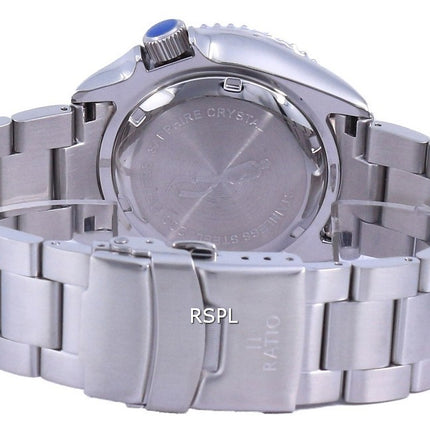 Ratio FreeDiver Black Dial Sapphire Crystal Stainless Steel Automatic RTA100 200M Men's Watch