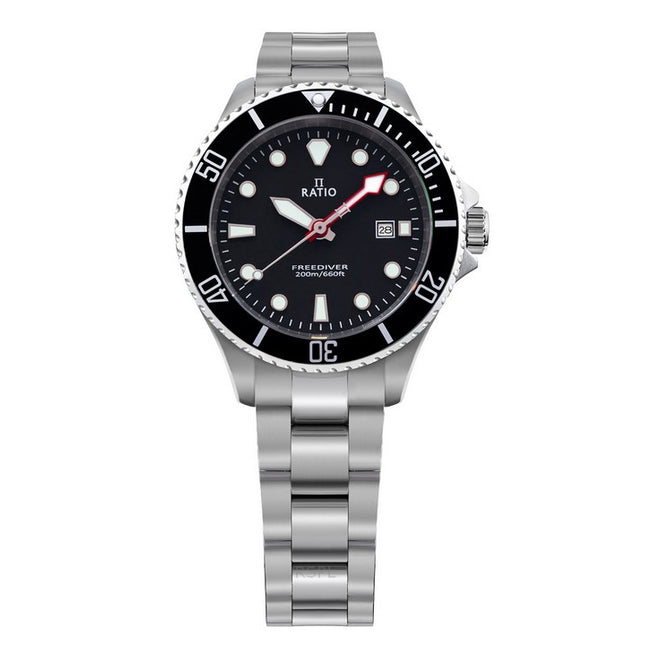Ratio FreeDiver Sapphire Stainless Steel Black Dial Quartz RTFL800 200M Women's Watch