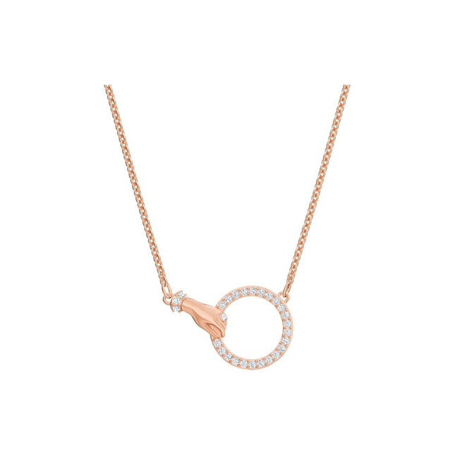 Swarovski Symbolica Clear Crystals And Rose Gold Tone Plated Necklace 5489573 For Women