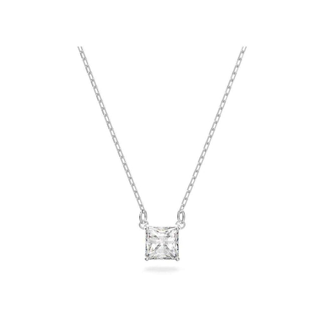 Swarovski Stilla Attract Rhodium Plated And Zirconia Necklace 5510696 For Women