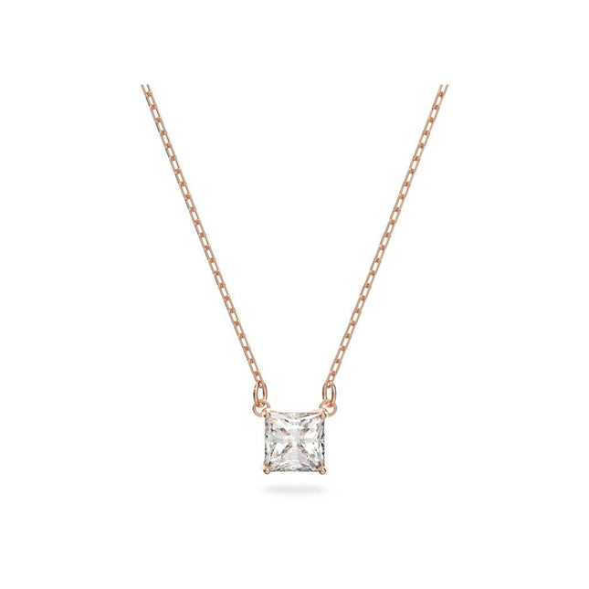 Swarovski Stilla Attract Clear Crystals And Rose Gold Tone Necklace 5510698 For Women