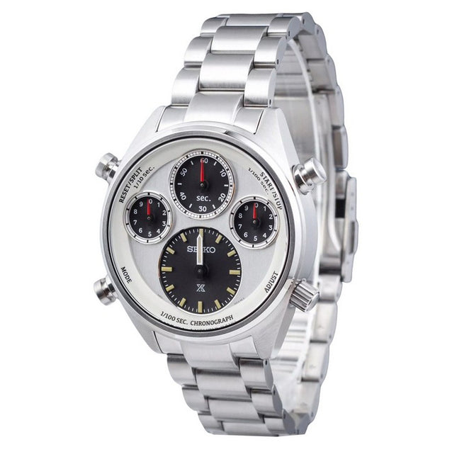 Seiko Prospex Speedtimer Watchmaking 110th Anniversary Limited Edition Chronograph Black And White Dial Solar SFJ009P1 100M Men'