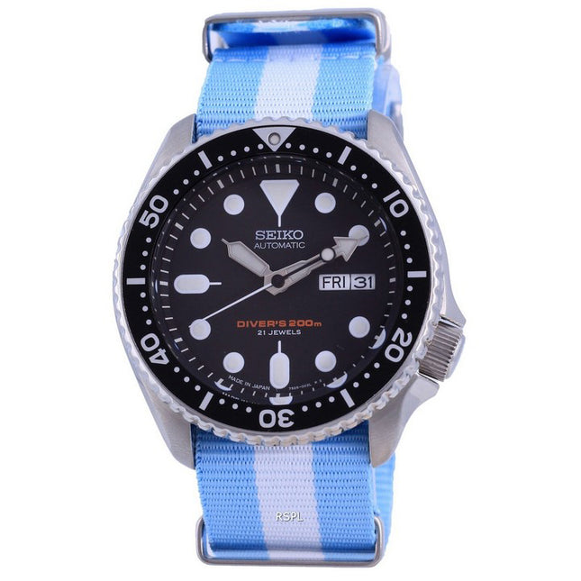 Seiko Automatic Divers Japan Made Polyester SKX007J1-var-NATO24 200M Mens Watch