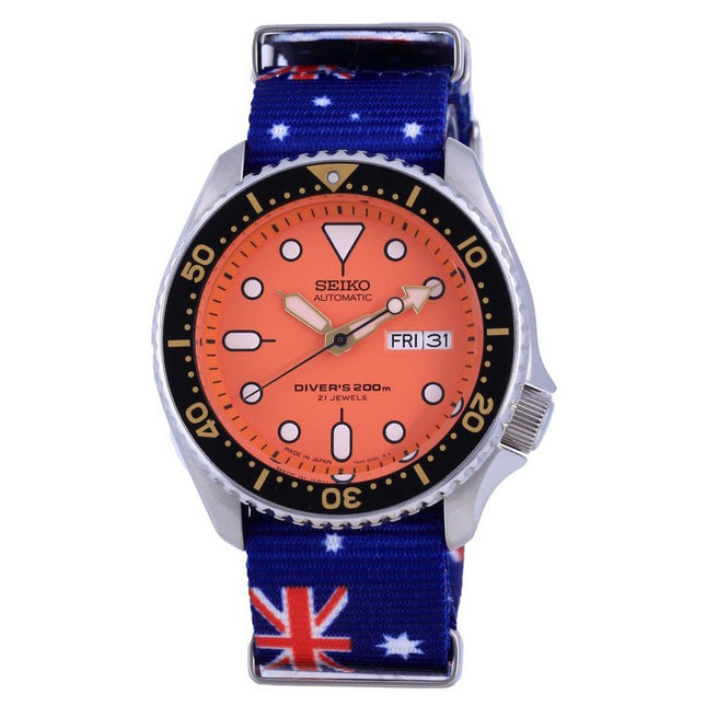 Seiko Automatic Divers Japan Made Polyester SKX011J1-var-NATO30 200M Mens Watch