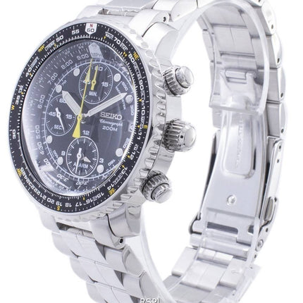 Refurbished Seiko Flightmaster SNA411 SNA411P1 SNA411P Pilot's Flight Alarm Chronograph Men's Watch
