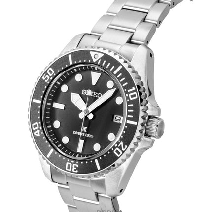 Seiko Prospex Stainless Steel Black Dial Solar Diver's SNE597P1 200M Men's Watch