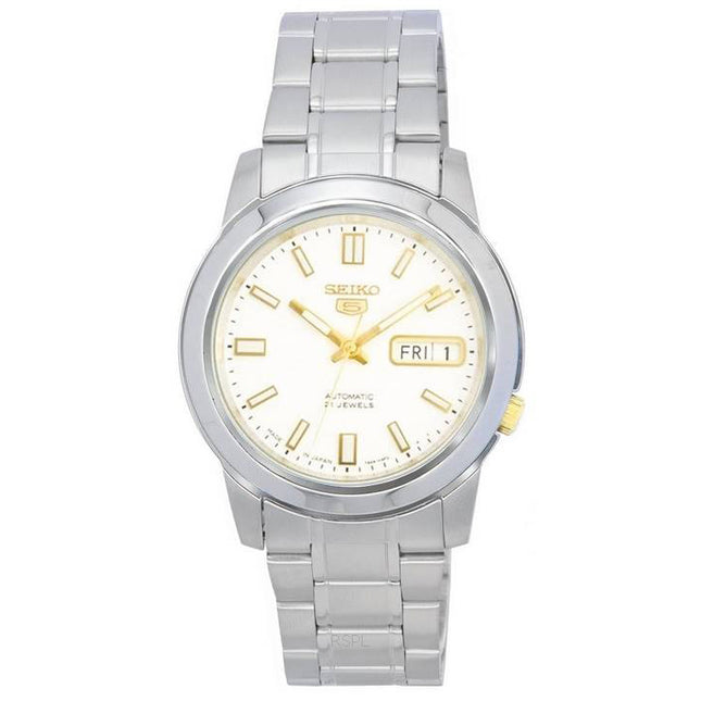 Seiko 5 Stainless Steel White Dial Automatic SNKK07 SNKK07J1 SNKK07J Men's Watch