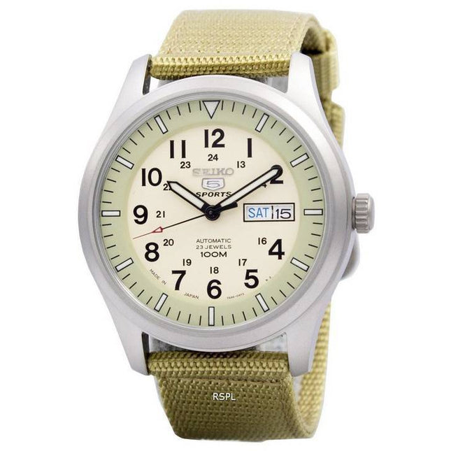 Refurbished Seiko 5 Military Automatic Sports Japan Made SNZG07 SNZG07J1 SNZG07J Men's Watch