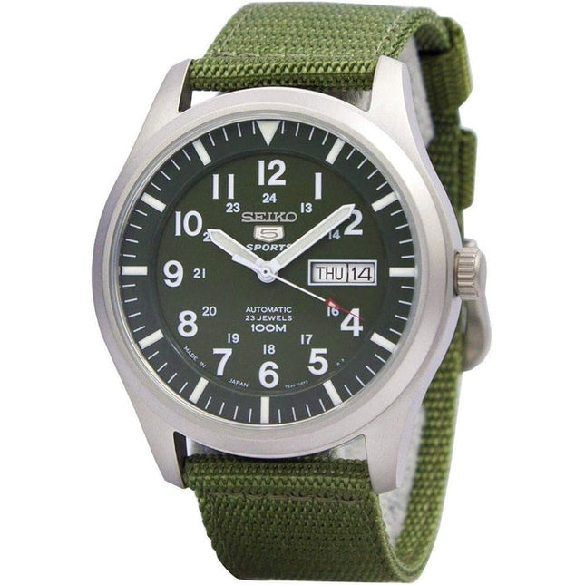 Refurbished Seiko 5 Military Automatic Sports Japan Made SNZG09 SNZG09J1 SNZG09J Men's Watch