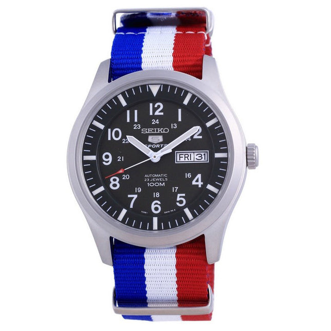 Seiko 5 Sports Military Automatic Polyester SNZG09K1-var-NATO25 100M Mens Watch